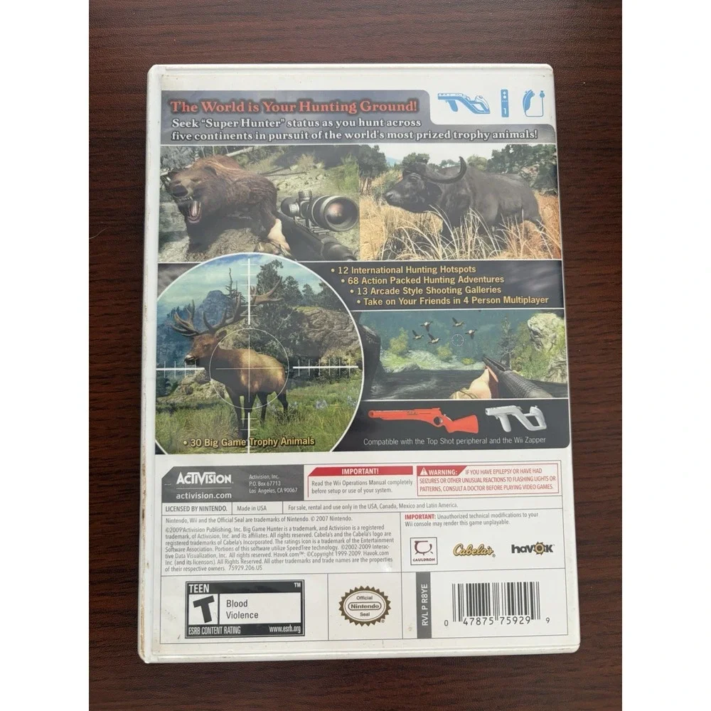 Cabela's Big Game Hunter 2010 (Nintendo Wii, 2009) Complete | CIB | Tested